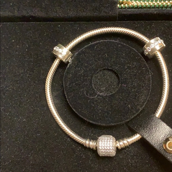 Pandora Pave Clasp Bracelet w/Shining Path Clips - Picture 2 of 5